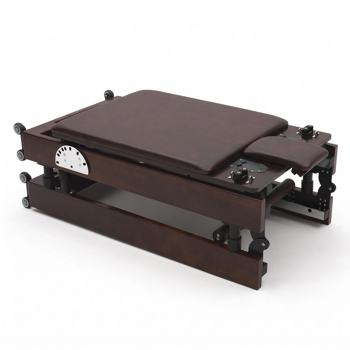 Foldable Pilates reformer Flexi espresso wine, folded
