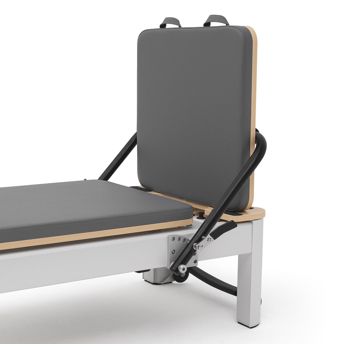 Pilates reformer aluminum gray blue, backrest