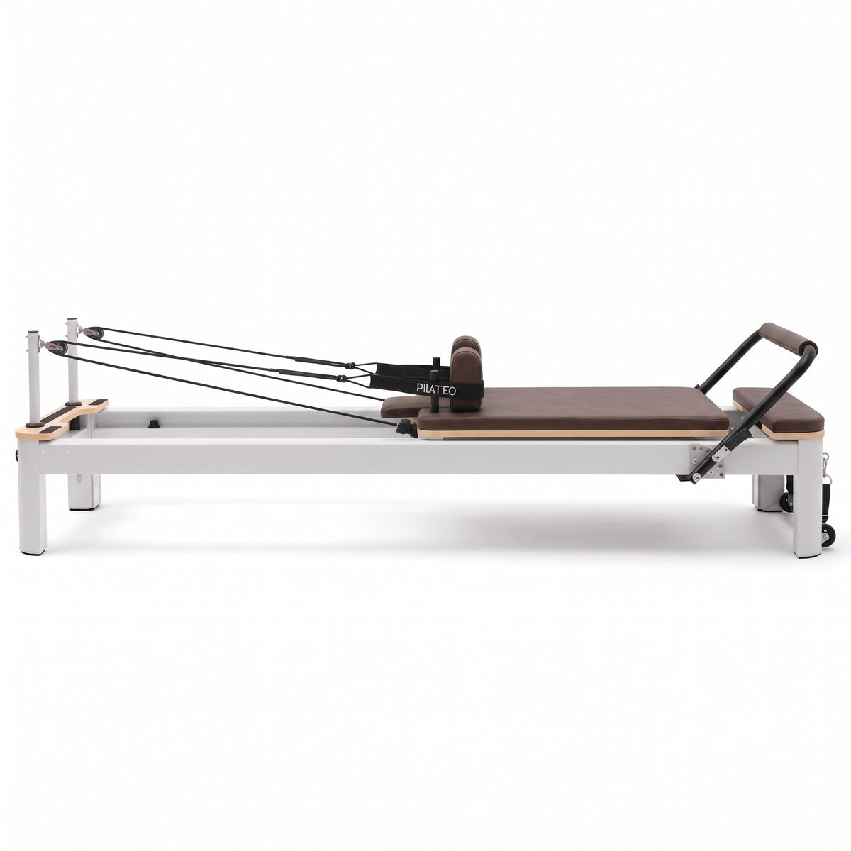 Pilates reformer aluminum mocha, side view