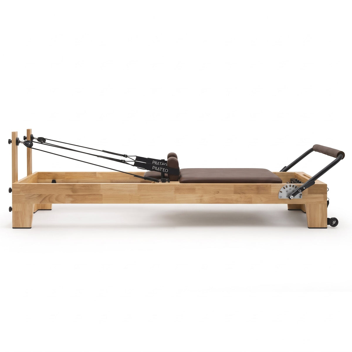 Pilates Reformer Classic Studio, mocha upholstery – side view