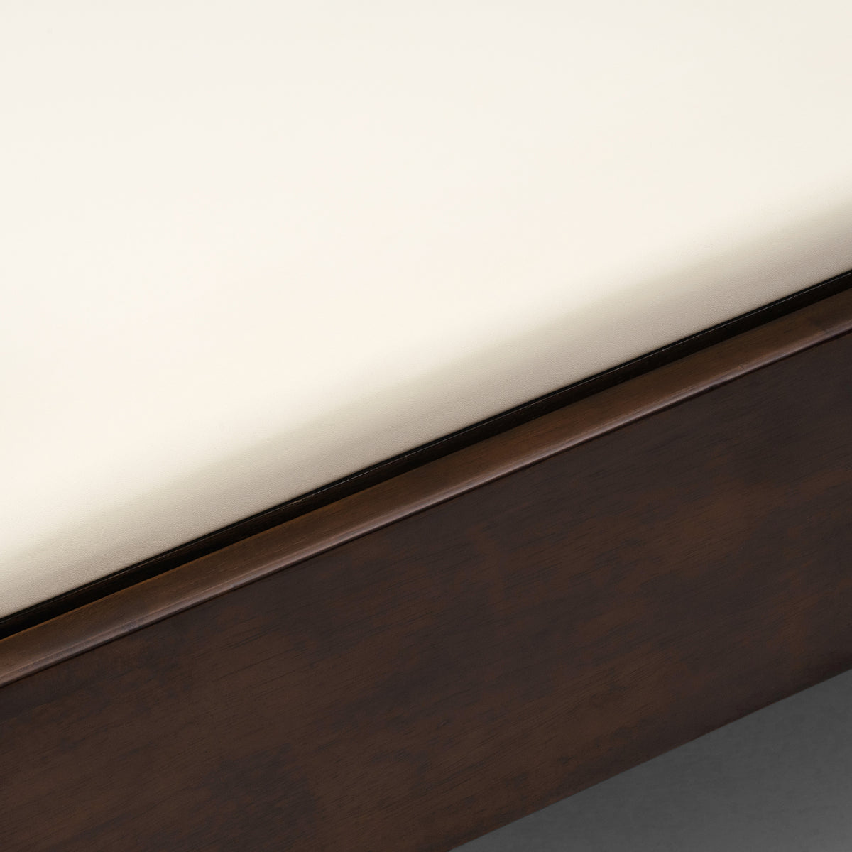 Studio Prestige reformer – walnut wood frame and beige vegan leather
