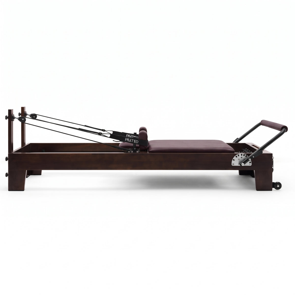 Pilates Reformer Studio Prestige, wine upholstery – side view