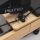 Foldable Pilates Reformer Flexi, light wood, black upholstery – rope cleats