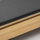 Foldable Pilates Reformer Flexi, light wood, black upholstery – upholstery detail