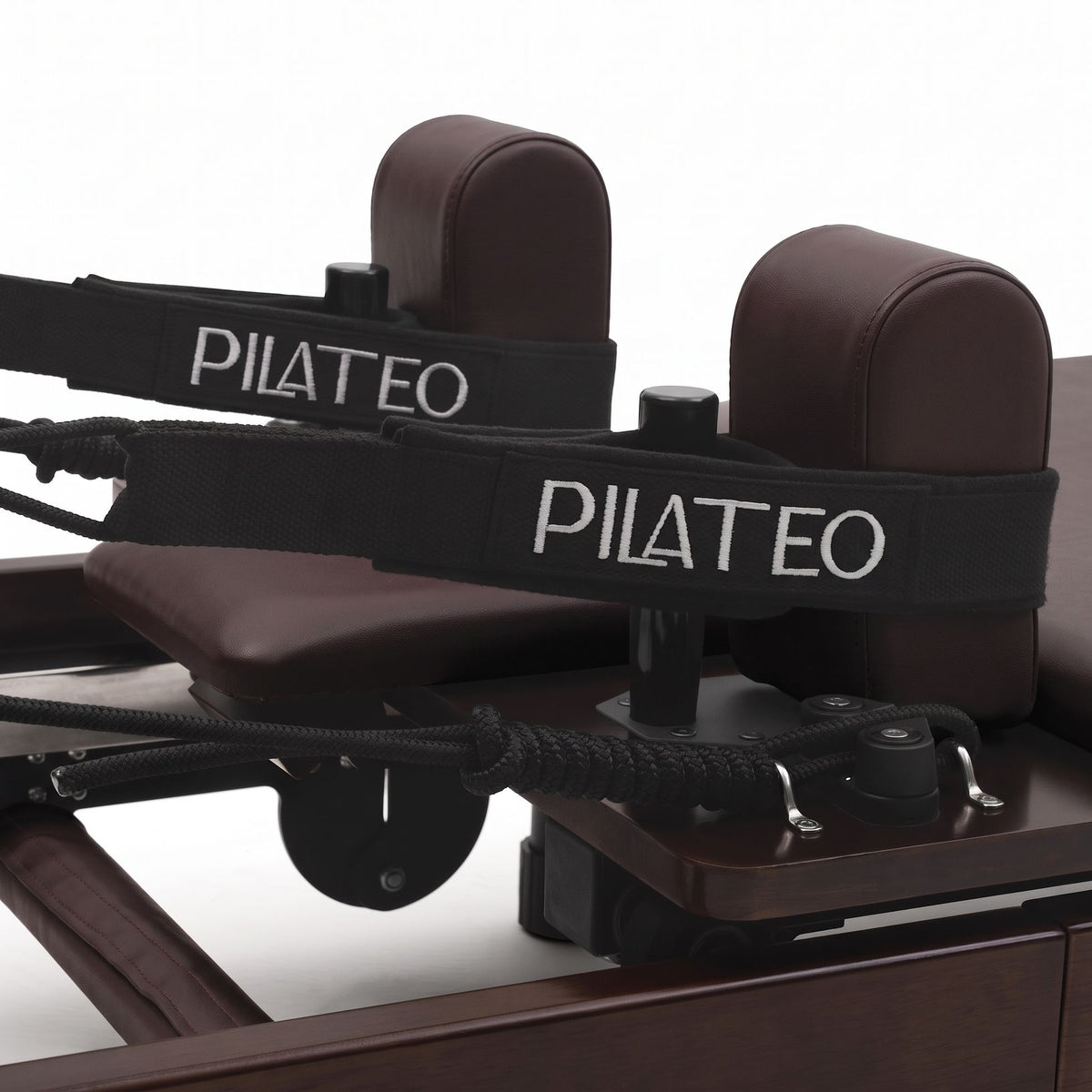 Foldable Pilates reformer Flexi espresso wine, shoulder rests