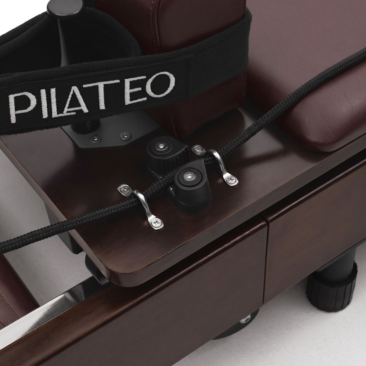 Foldable Pilates reformer Flexi espresso wine, rope cleats