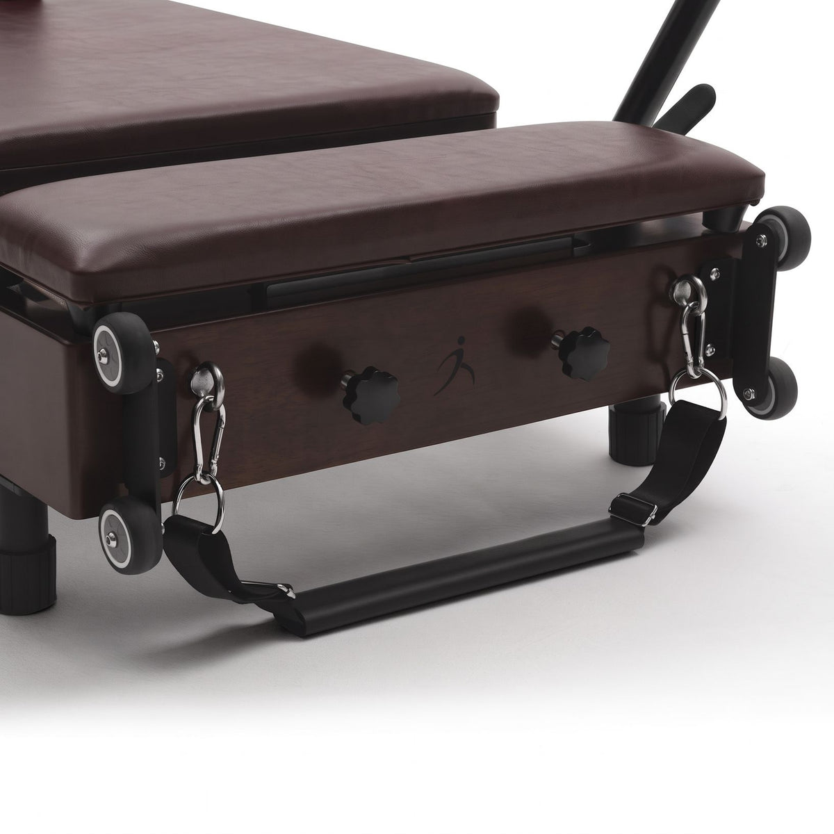 Foldable Pilates reformer Flexi espresso wine, wheels