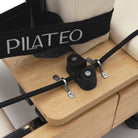 Foldable Pilates Reformer Flexi, light wood, milky white upholstery – rope cleats