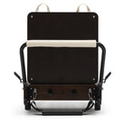 Foldable Pilates Reformer Flexi, dark wood, milky white upholstery – jumpboard, rear view