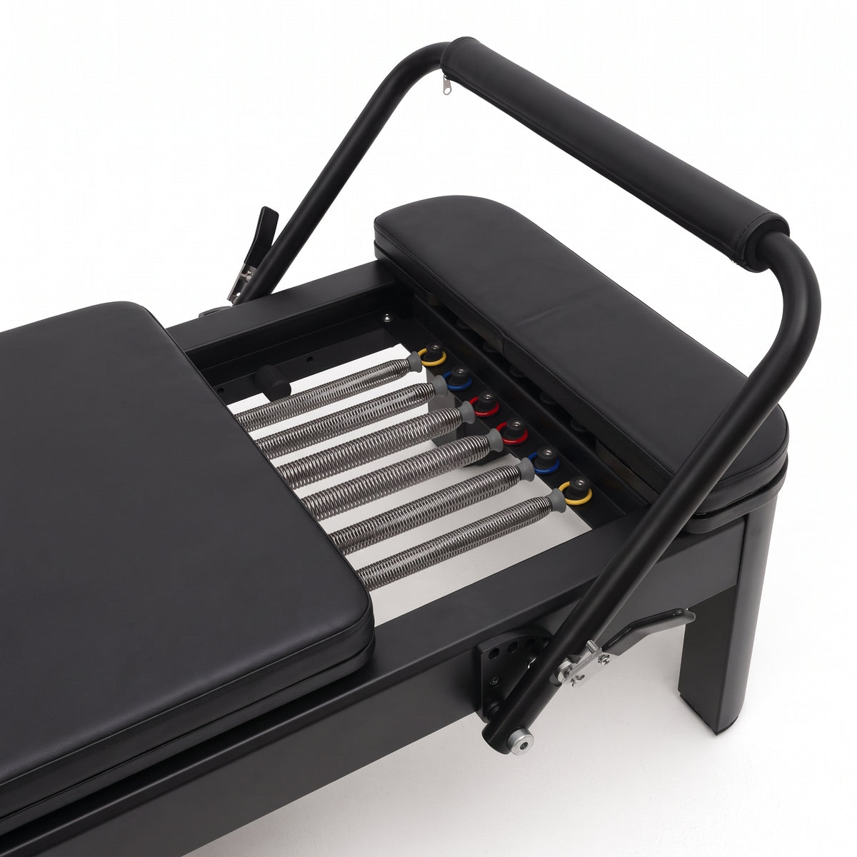 Pilates reformer aluminum all black, footbar
