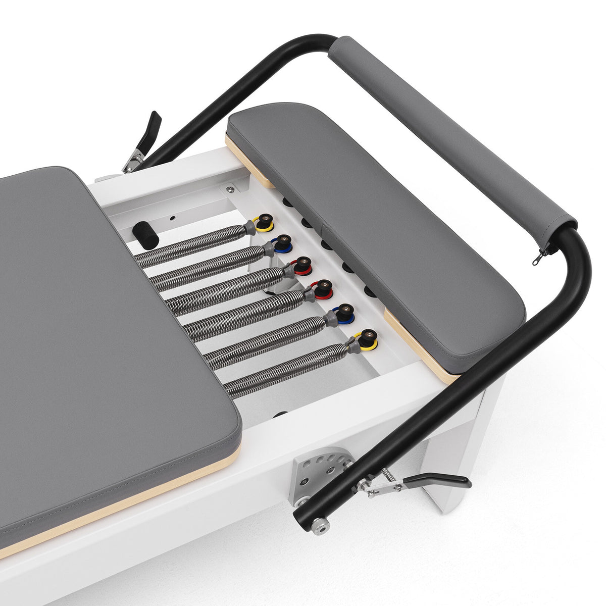 Pilates reformer aluminum gray blue, springs