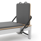 Pilates reformer aluminum gray blue, backrest