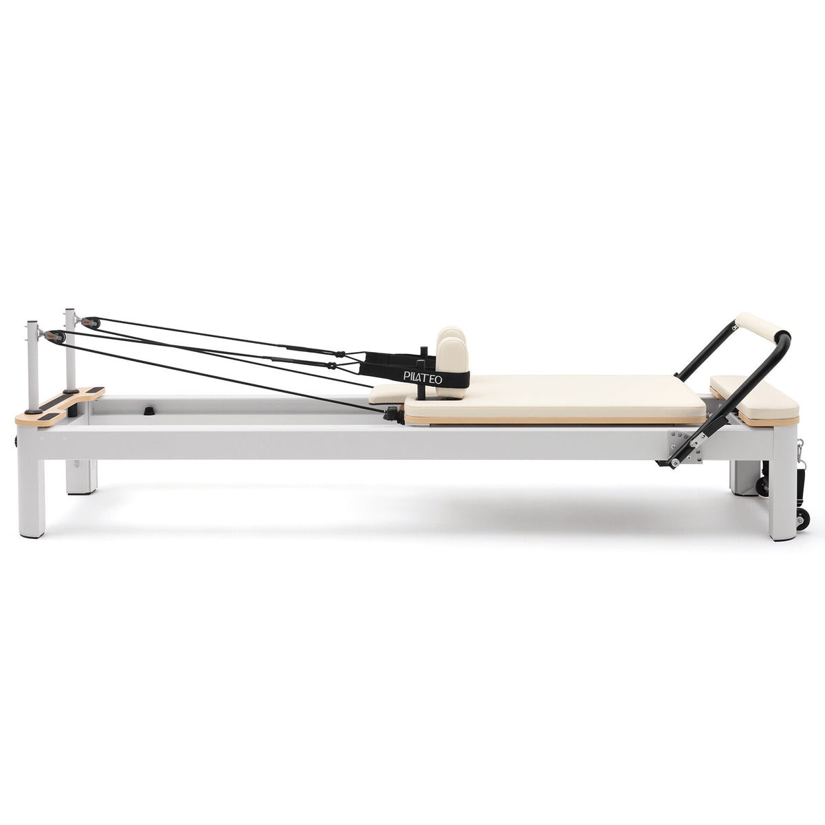 Pilates reformer aluminum milky white, side view