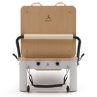 Pilates reformer aluminum milky white, front view