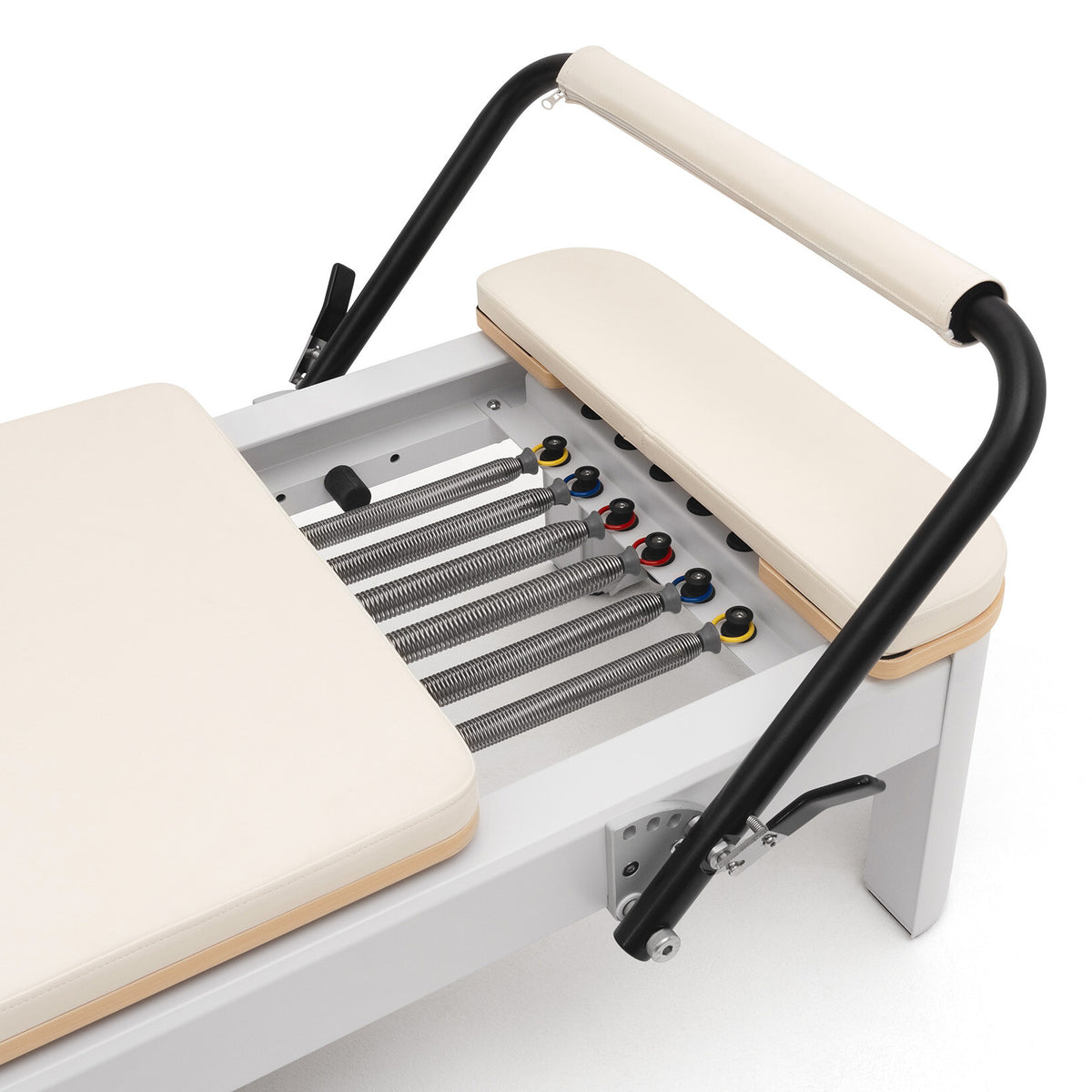 Pilates reformer aluminum milky white, springs