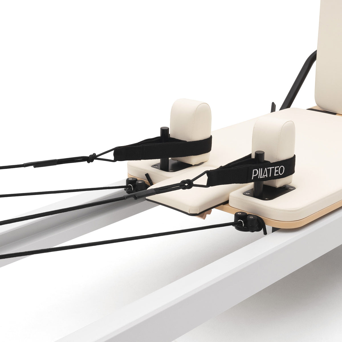 Pilates reformer aluminum milky white, straps