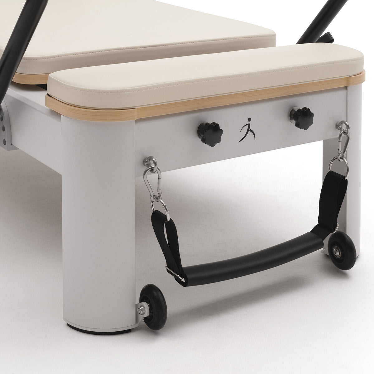 Pilates reformer aluminum milky white, strap handle