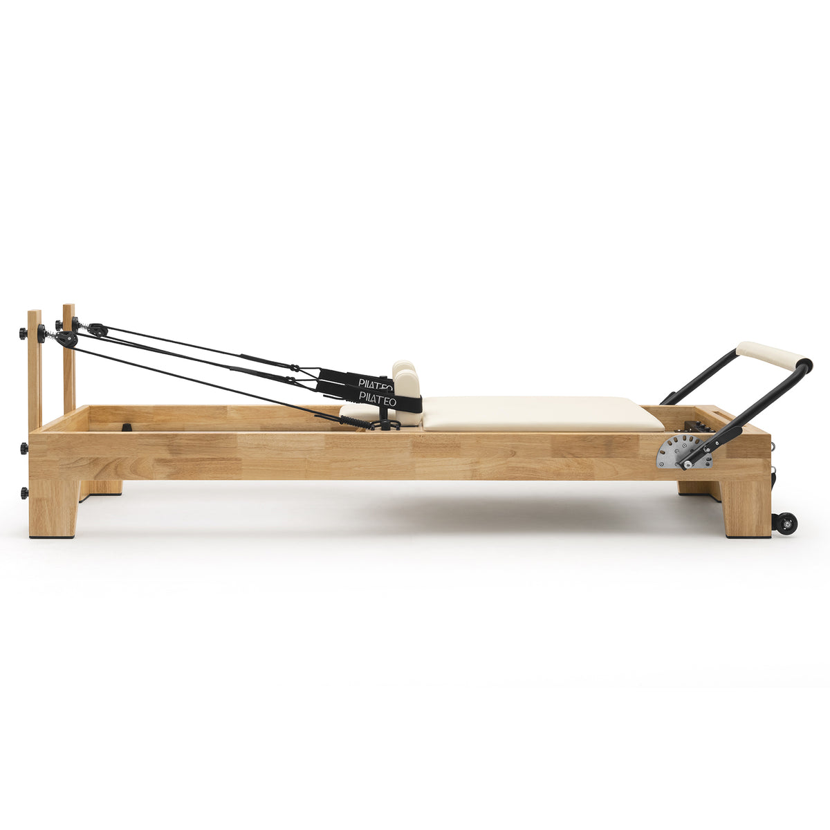 Pilates Reformer Classic Studio, oak and milky white – side view
