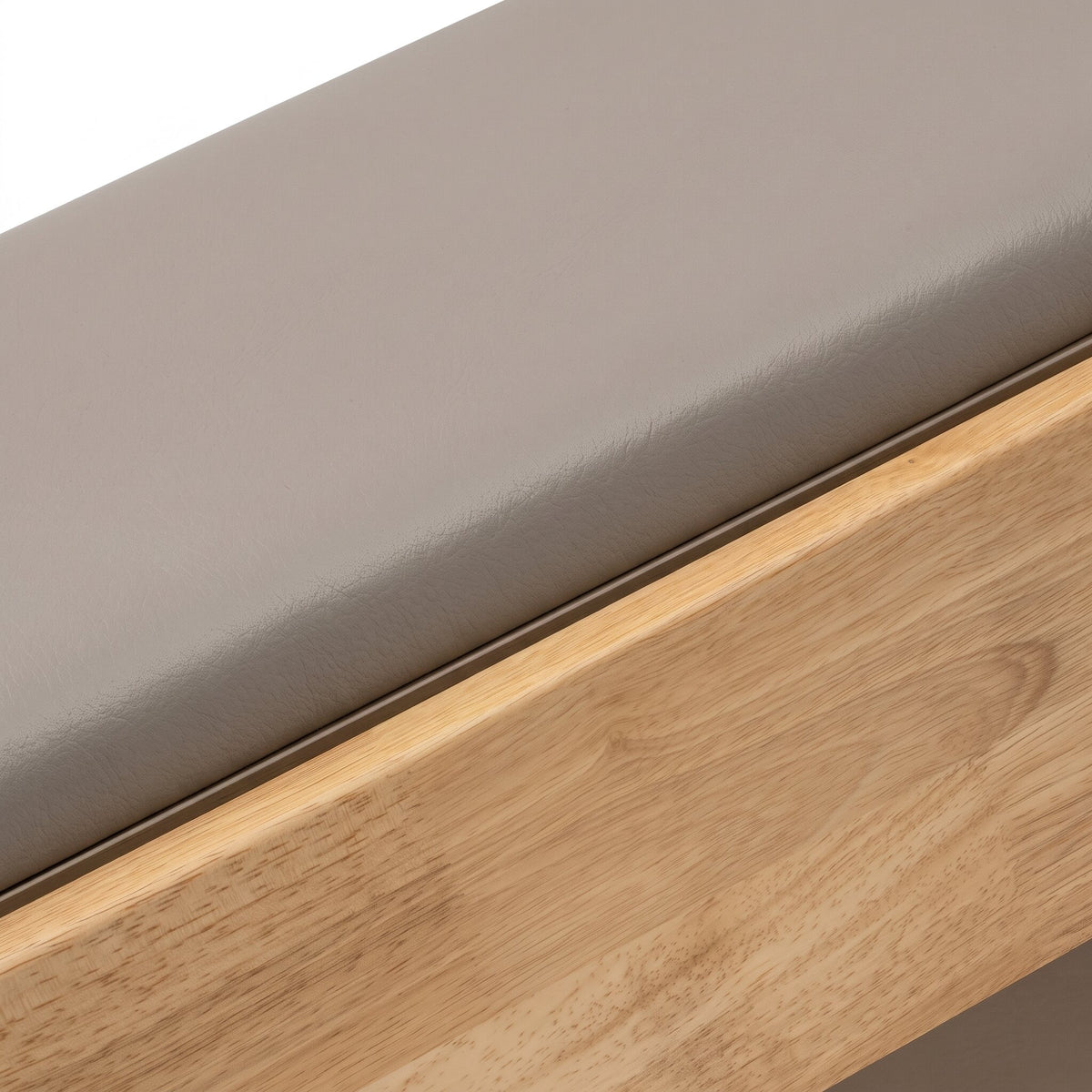 Pilates Reformer Classic Studio, stone grey upholstery – oak frame and vegan leather upholstery