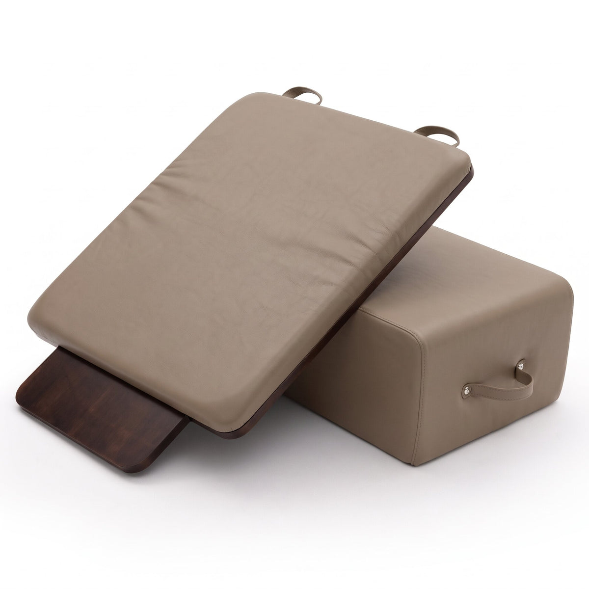 Pilates Reformer Studio Prestige, taupe upholstery – sitting box and platform extension