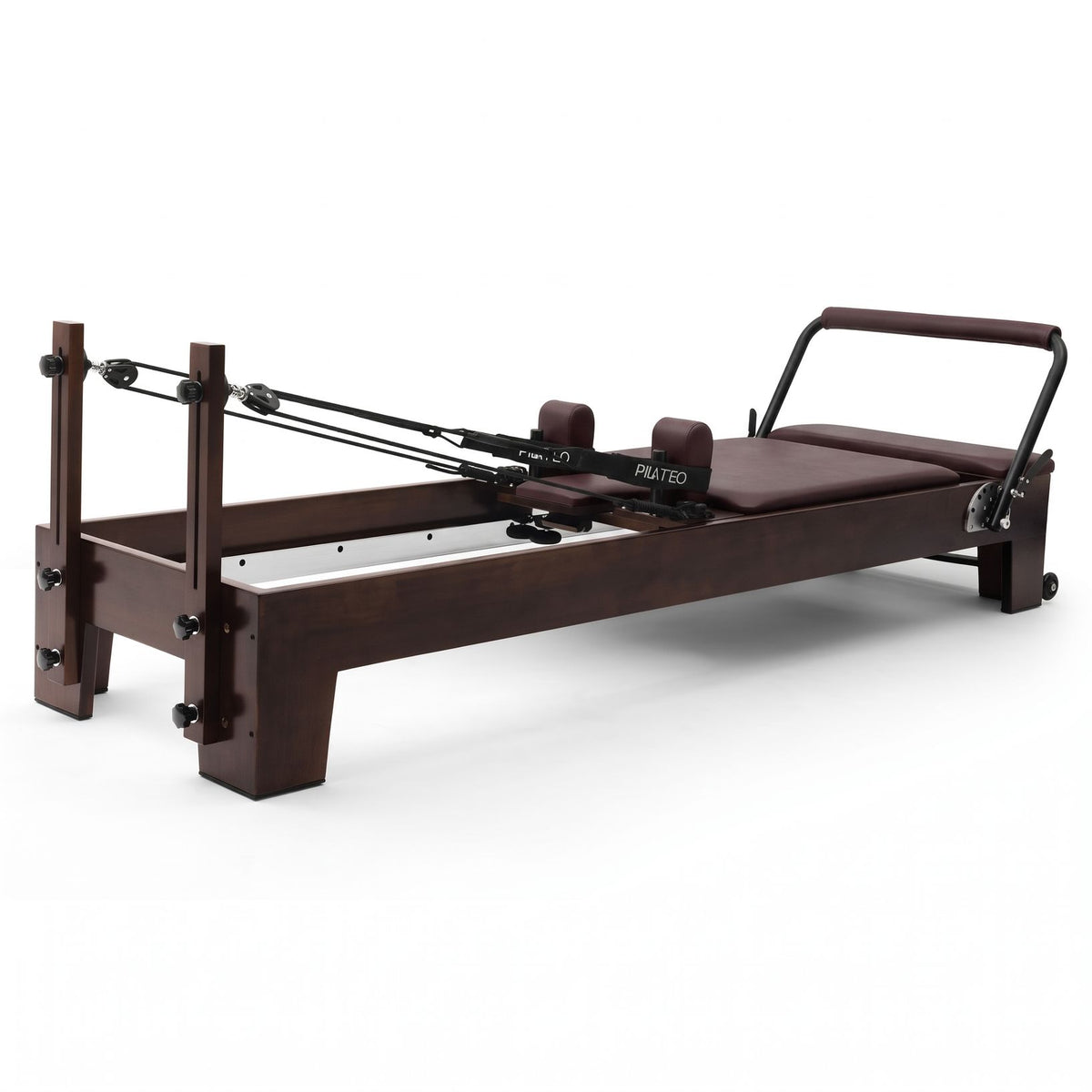 Pilates reformer Prestige wine, 3/4 view