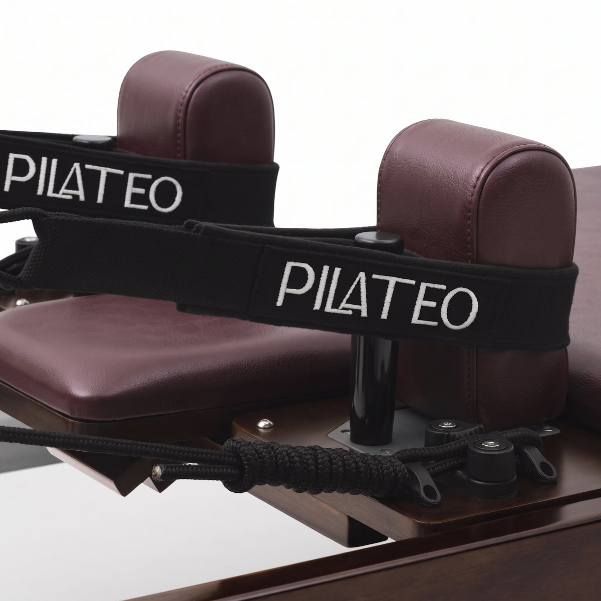 Pilates Reformer Studio Prestige, wine upholstery – Pilateo straps