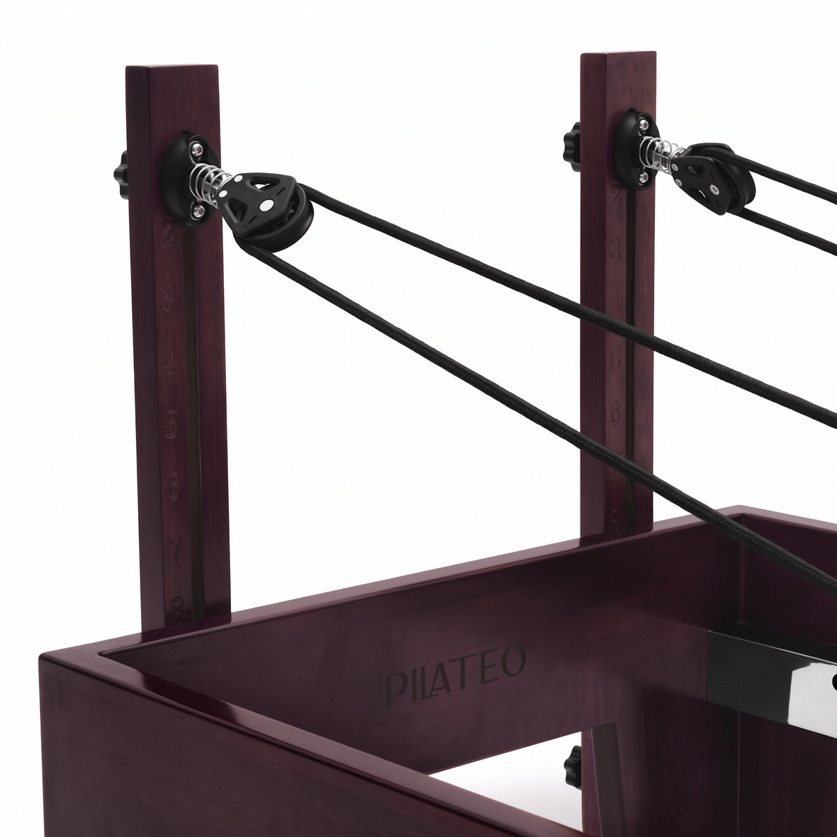 Pilates Reformer Studio Prestige, wine upholstery – pulley posts