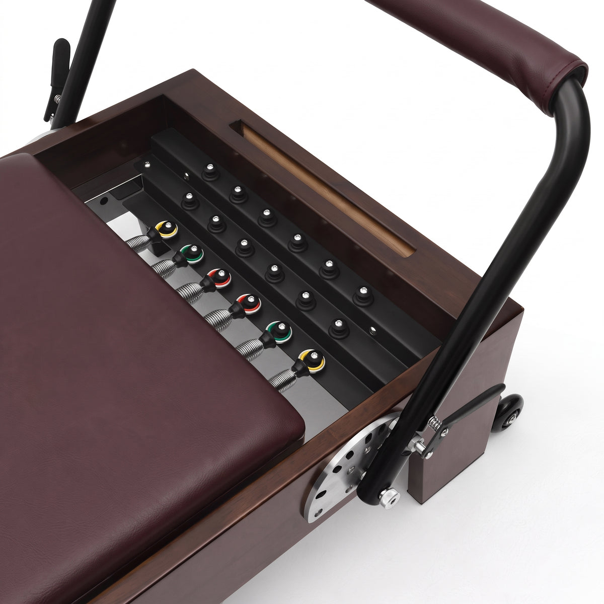 Pilates Reformer Studio Prestige, wine upholstery – spring bar detail